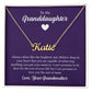 18K Gold Finish Custom Name Necklace with message card To My Granddaughter Made In USA