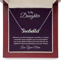 Polished Stainless Steel  Custom Name Necklace with message card To My Daughter Made In USA