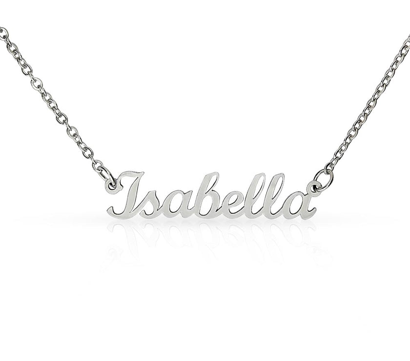 Polish Stainless Steel Custom Name Necklace.. Made In USA