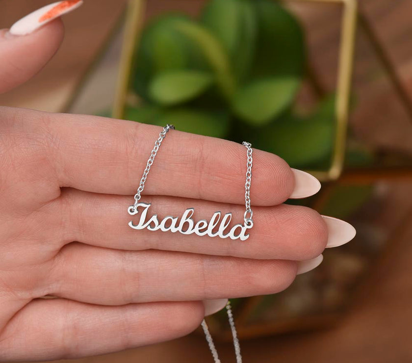 Polish Stainless Steel Custom Name Necklace.. Made In USA