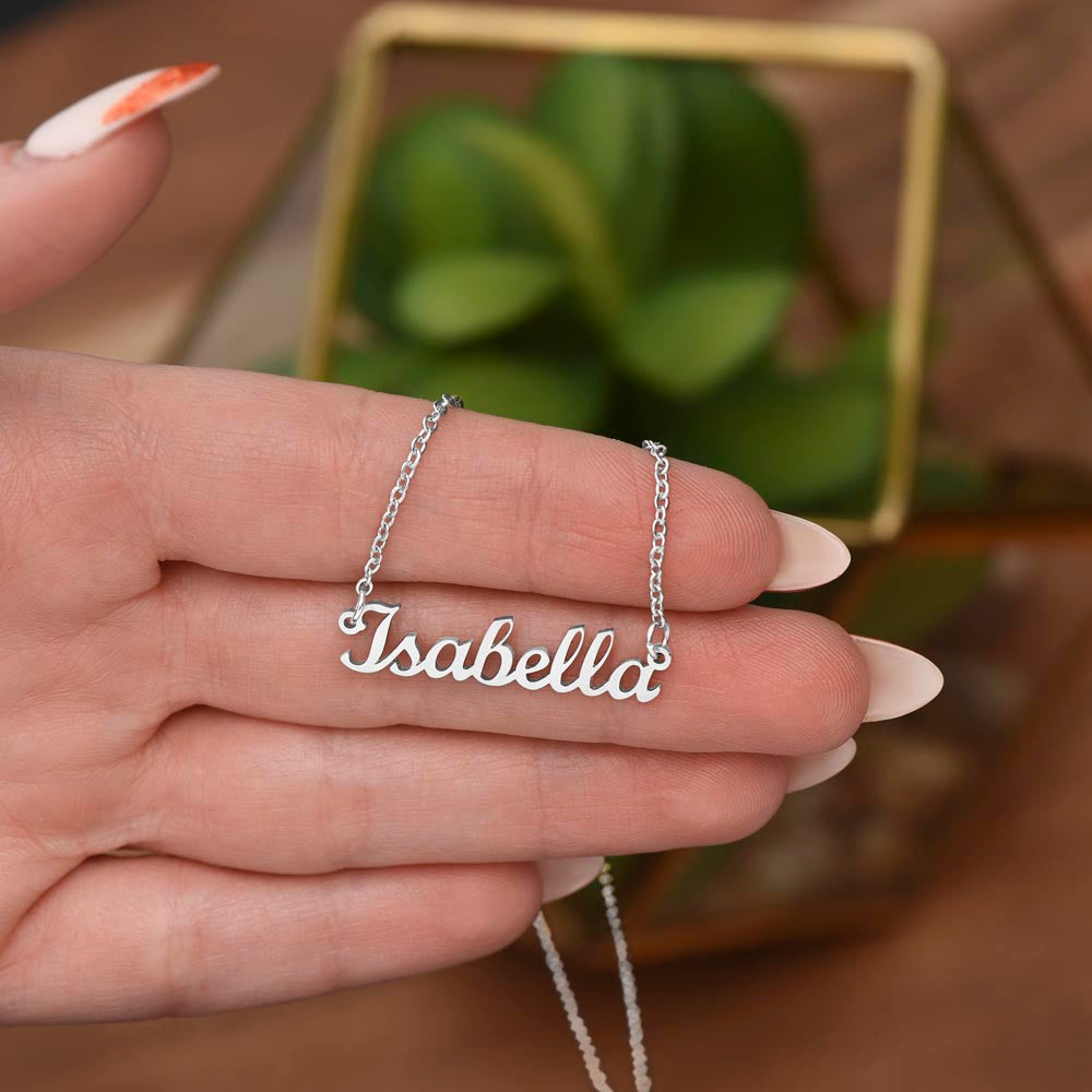 Polish Stainless Steel Custom Name Necklace.. Made In USA