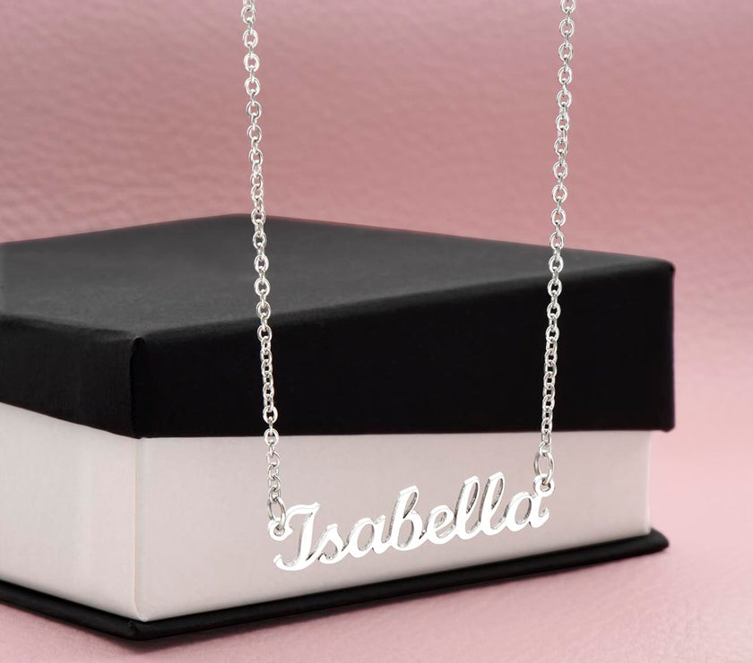 Polish Stainless Steel Custom Name Necklace.. Made In USA