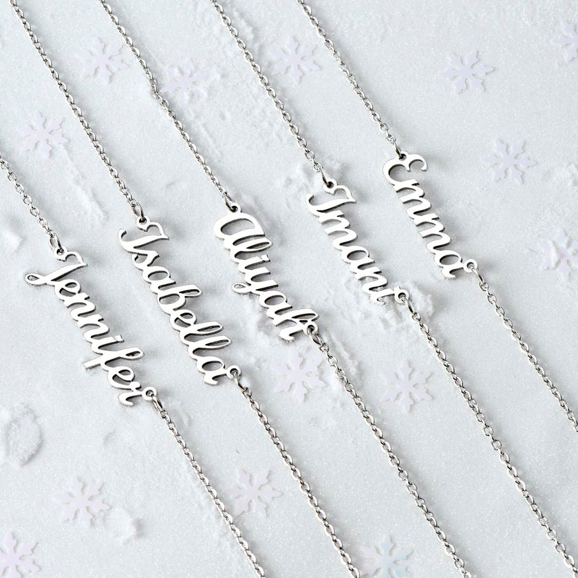 Polish Stainless Steel Custom Name Necklace.. Made In USA