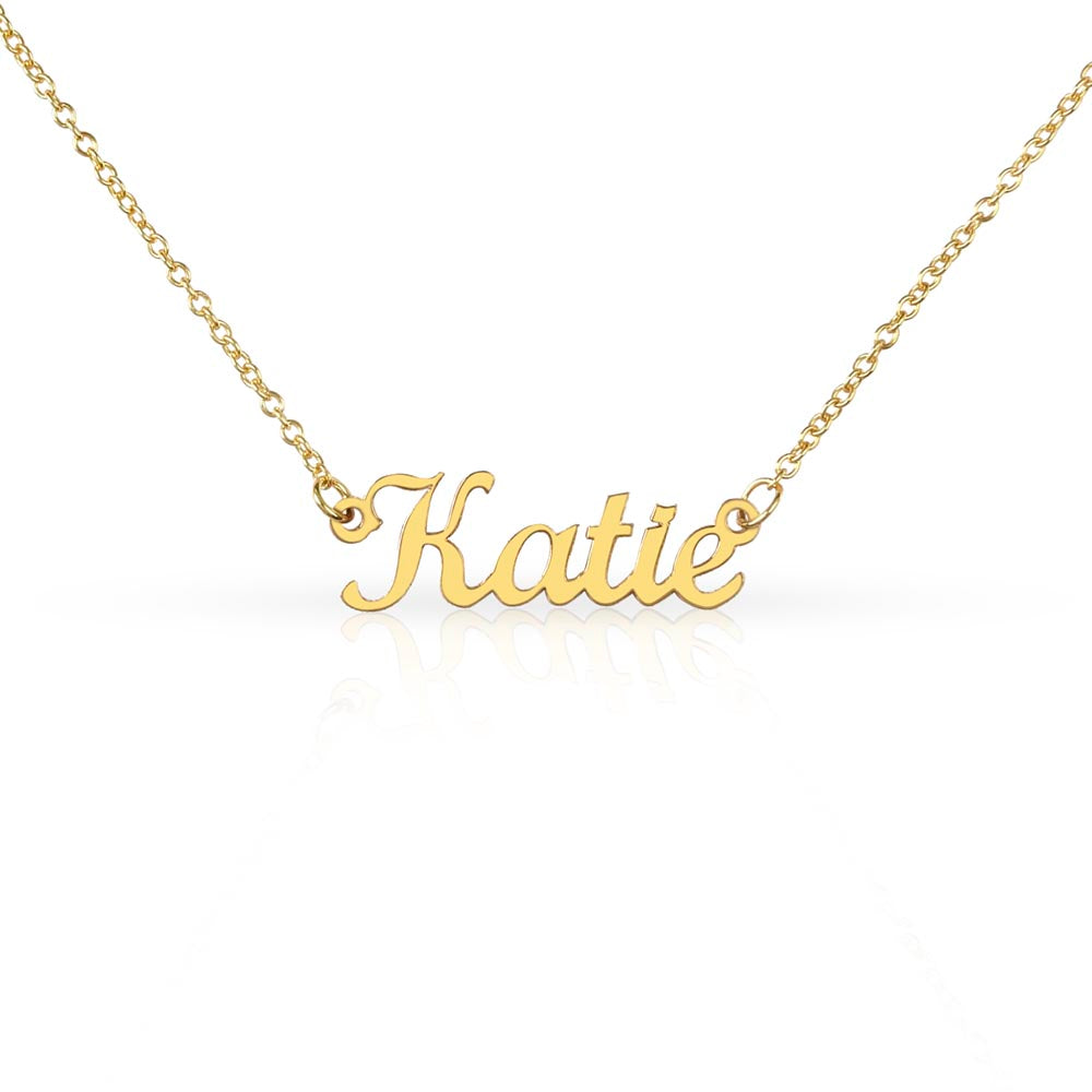 18K Yellow Gold Finish Custom Name Necklace.. Made In USA