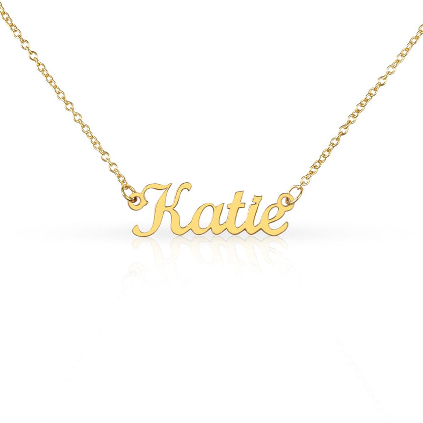 18K Yellow Gold Finish Custom Name Necklace.. Made In USA
