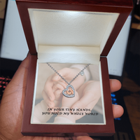 Baby Feet Necklace – “You Hold My Whole World” Heart Pendant for Moms