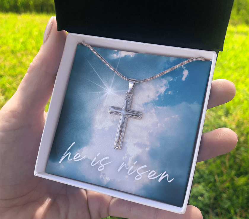 He Is Risen Cross Necklace – A Symbol of Faith and Hope