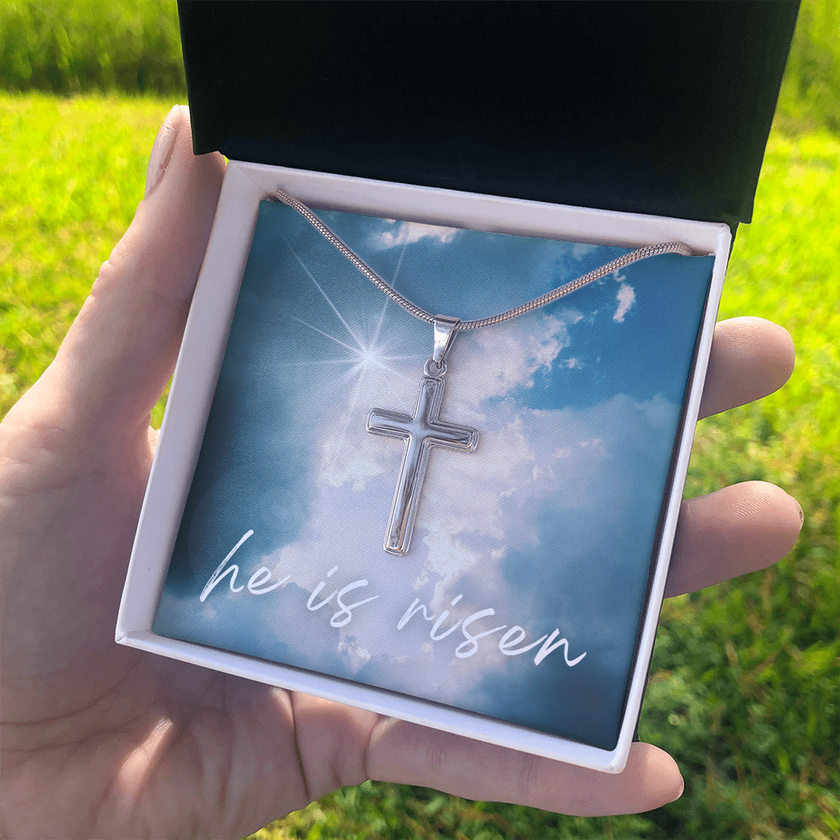 He Is Risen Cross Necklace – A Symbol of Faith and Hope