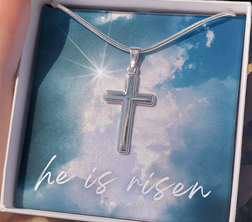 He Is Risen Cross Necklace – A Symbol of Faith and Hope