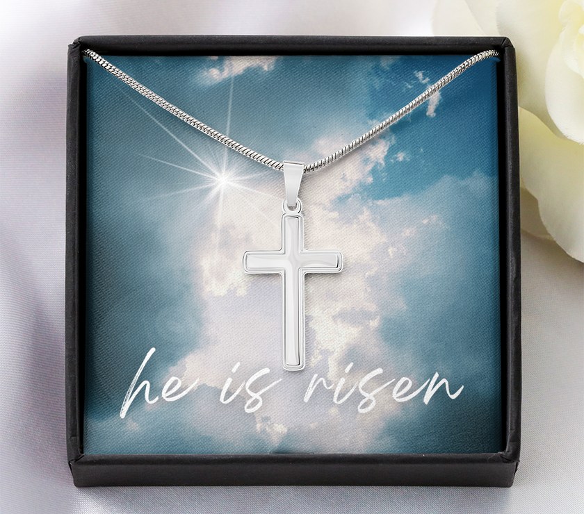 He Is Risen Cross Necklace – A Symbol of Faith and Hope