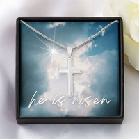 He Is Risen Cross Necklace – A Symbol of Faith and Hope