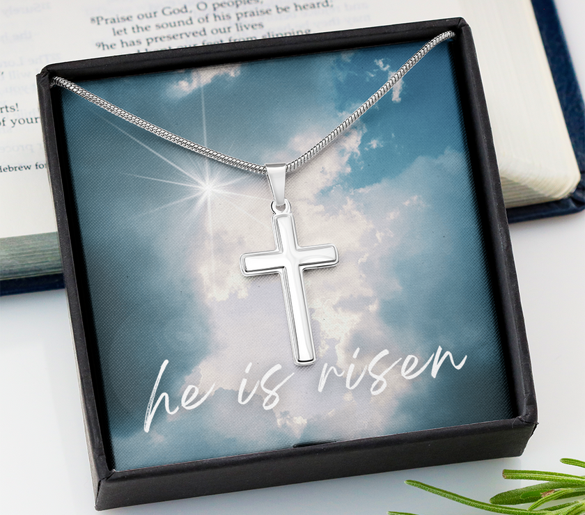 He Is Risen Cross Necklace – A Symbol of Faith and Hope