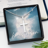 He Is Risen Cross Necklace – A Symbol of Faith and Hope