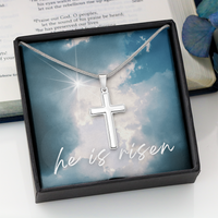 He Is Risen Cross Necklace – A Symbol of Faith and Hope