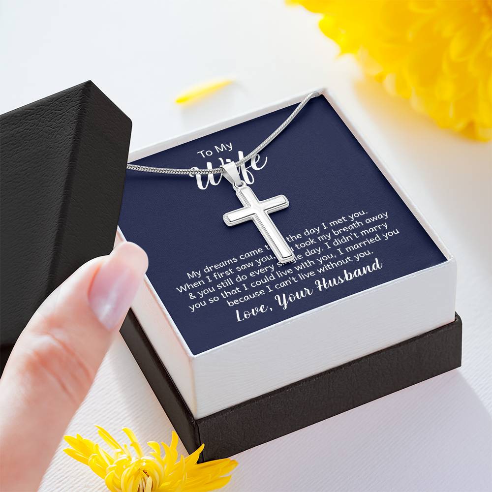 Artisan-crafted Cross Necklace For My Wife