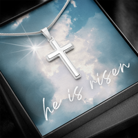 He Is Risen Cross Necklace – A Symbol of Faith and Hope
