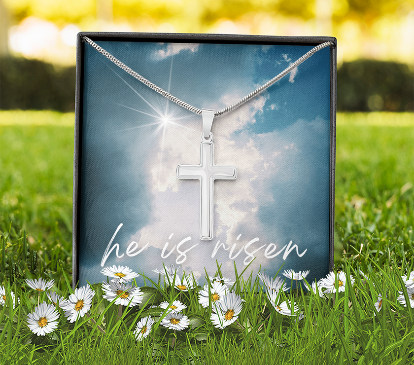 He Is Risen Cross Necklace – A Symbol of Faith and Hope