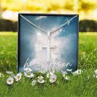 He Is Risen Cross Necklace – A Symbol of Faith and Hope