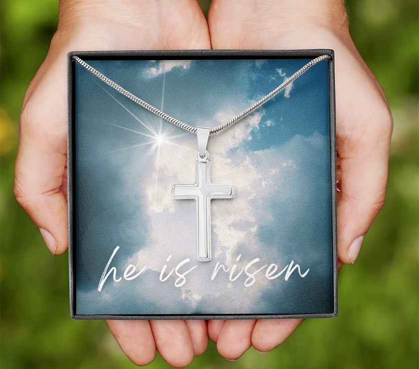 He Is Risen Cross Necklace – A Symbol of Faith and Hope