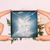 He Is Risen Cross Necklace – A Symbol of Faith and Hope