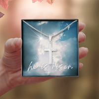 He Is Risen Cross Necklace – A Symbol of Faith and Hope