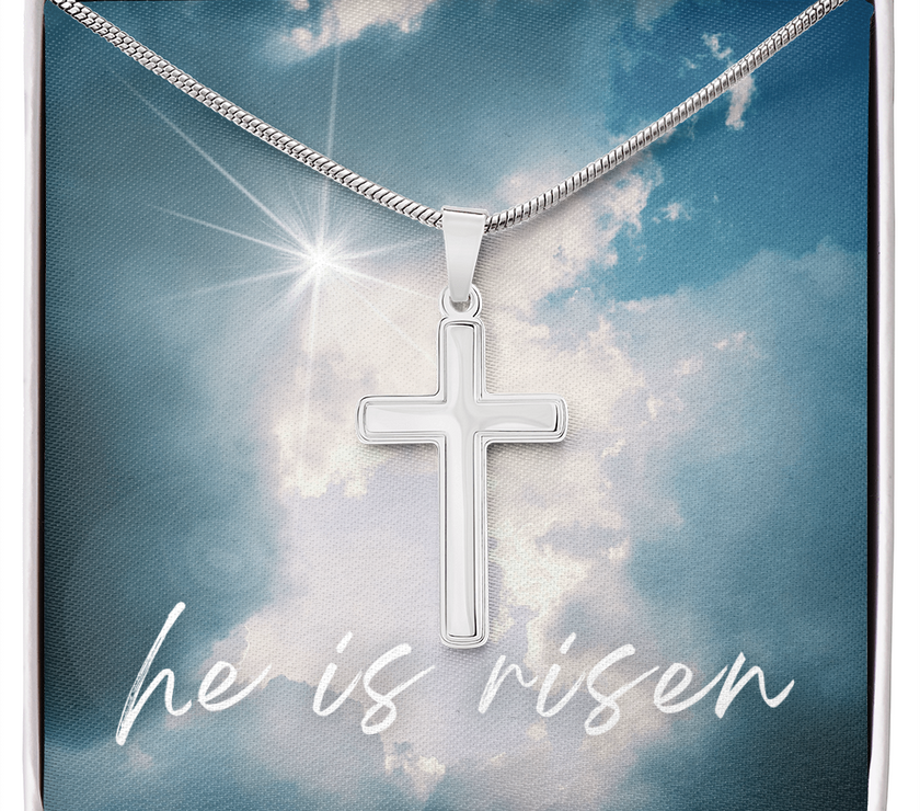 He Is Risen Cross Necklace – A Symbol of Faith and Hope