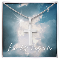 He Is Risen Cross Necklace – A Symbol of Faith and Hope