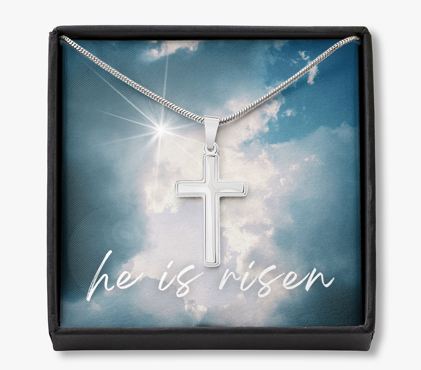 He Is Risen Cross Necklace – A Symbol of Faith and Hope