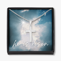 He Is Risen Cross Necklace – A Symbol of Faith and Hope