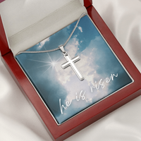 He Is Risen Cross Necklace – A Symbol of Faith and Hope