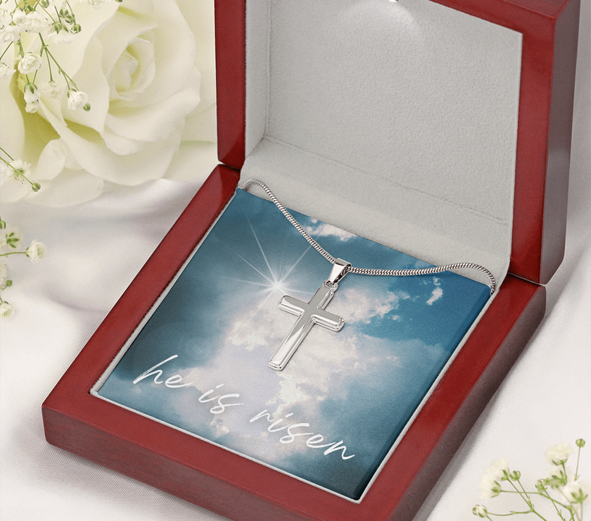 He Is Risen Cross Necklace – A Symbol of Faith and Hope