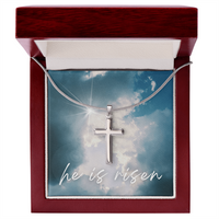He Is Risen Cross Necklace – A Symbol of Faith and Hope