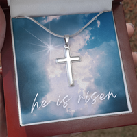 He Is Risen Cross Necklace – A Symbol of Faith and Hope