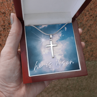 He Is Risen Cross Necklace – A Symbol of Faith and Hope