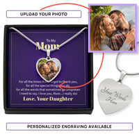 Custom Photo Heart Necklace For Mom