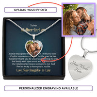Custom Photo Heart Necklace For My Mother-In-Law