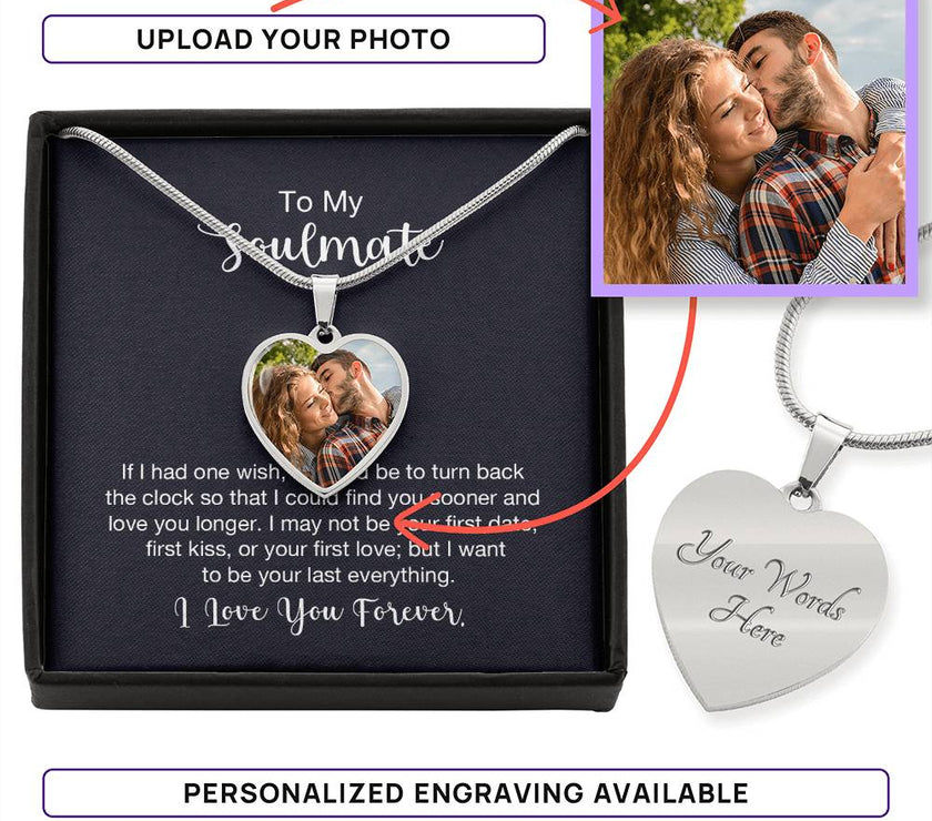 Custom Photo Heart Necklace For My Soulmate