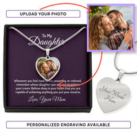 Custom Photo Heart Necklace For My Daughter