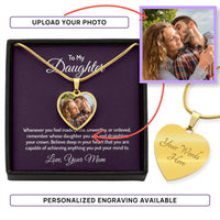 Custom Photo Heart Necklace For My Daughter