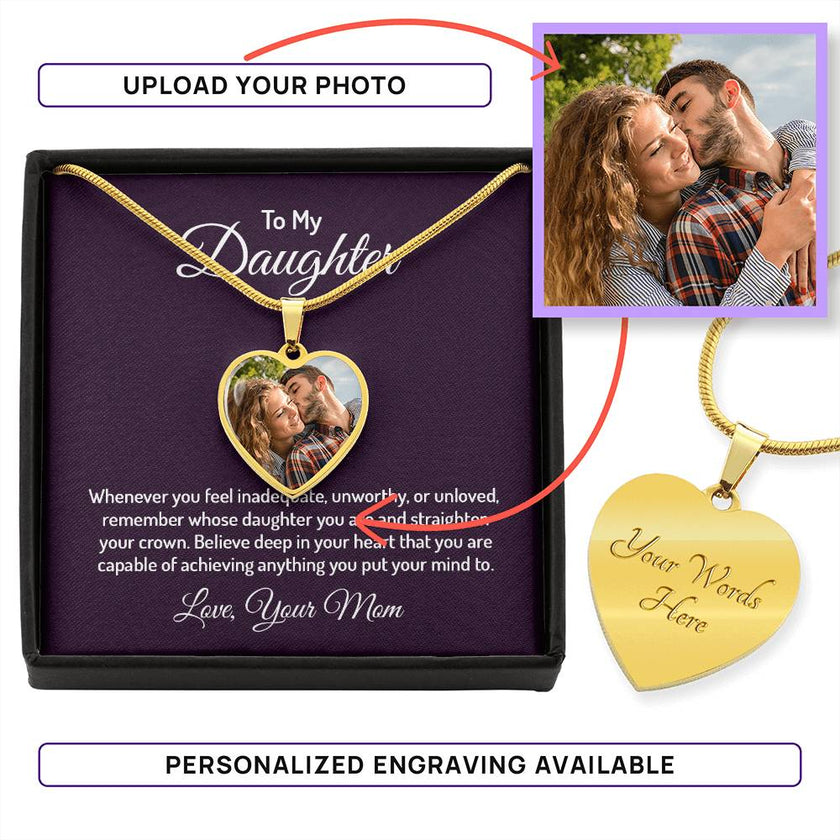 Custom Photo Heart Necklace For My Daughter