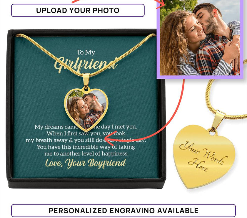 Custom Photo Heart Necklace For My Girlfriend