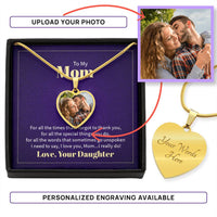 Custom Photo Heart Necklace For Mom
