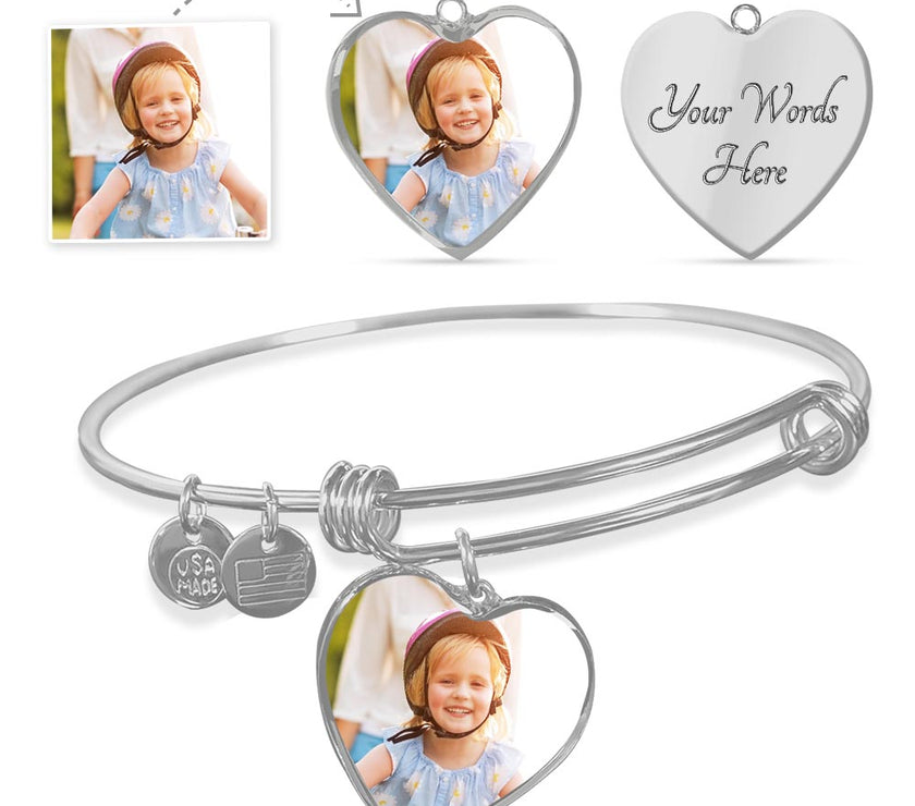 Custom Photo Heart Bracelet
