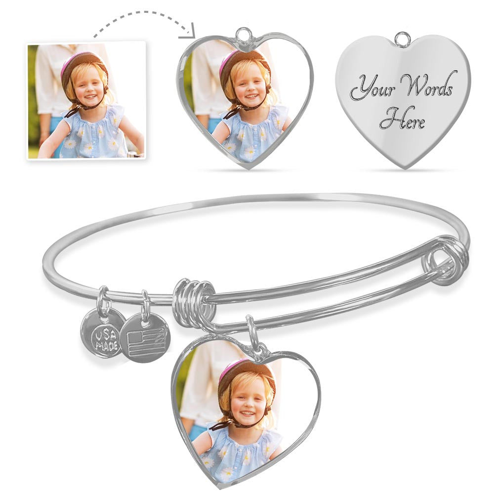 Custom Photo Heart Bracelet