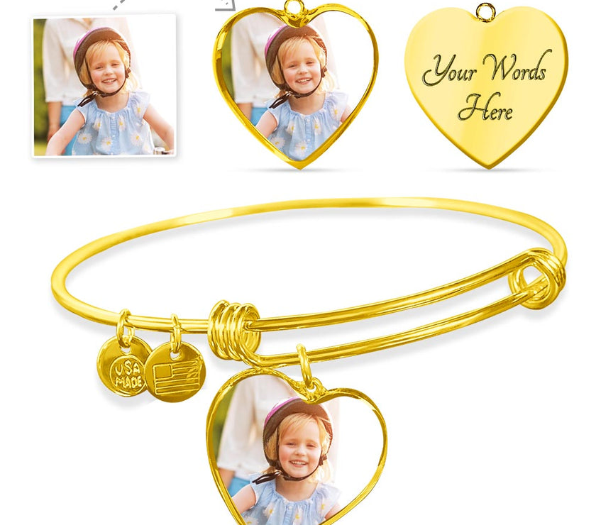 Custom Photo Heart Bracelet