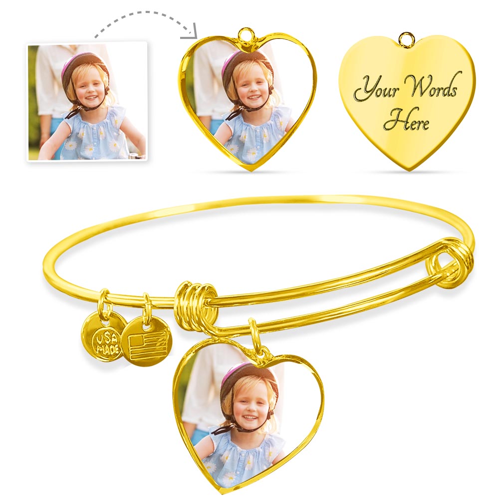 Custom Photo Heart Bracelet