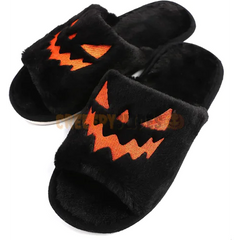 Black Pumpkin Slippers