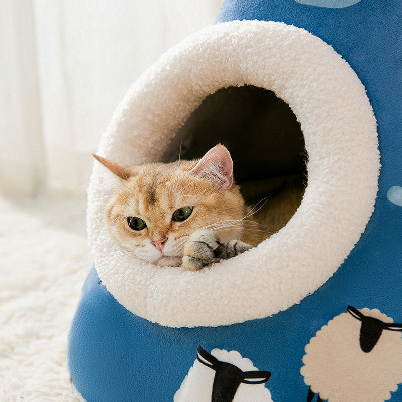 Triangle Mongolian yurt warm sleeping cat pet nest