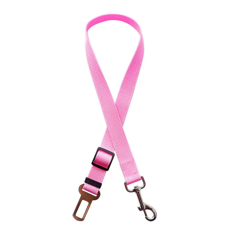 Adjustable Dog Safety Seat Belt in Pink