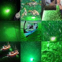 Underwater Night fishing light and fishing boats